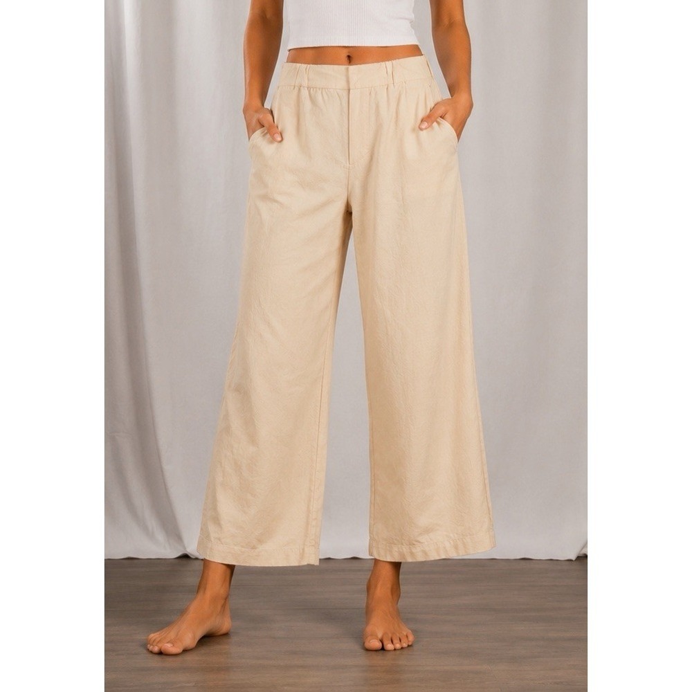 RACHEL‎ ZOE Linen Blend Wide Leg Pants Womens Size 8  Cream